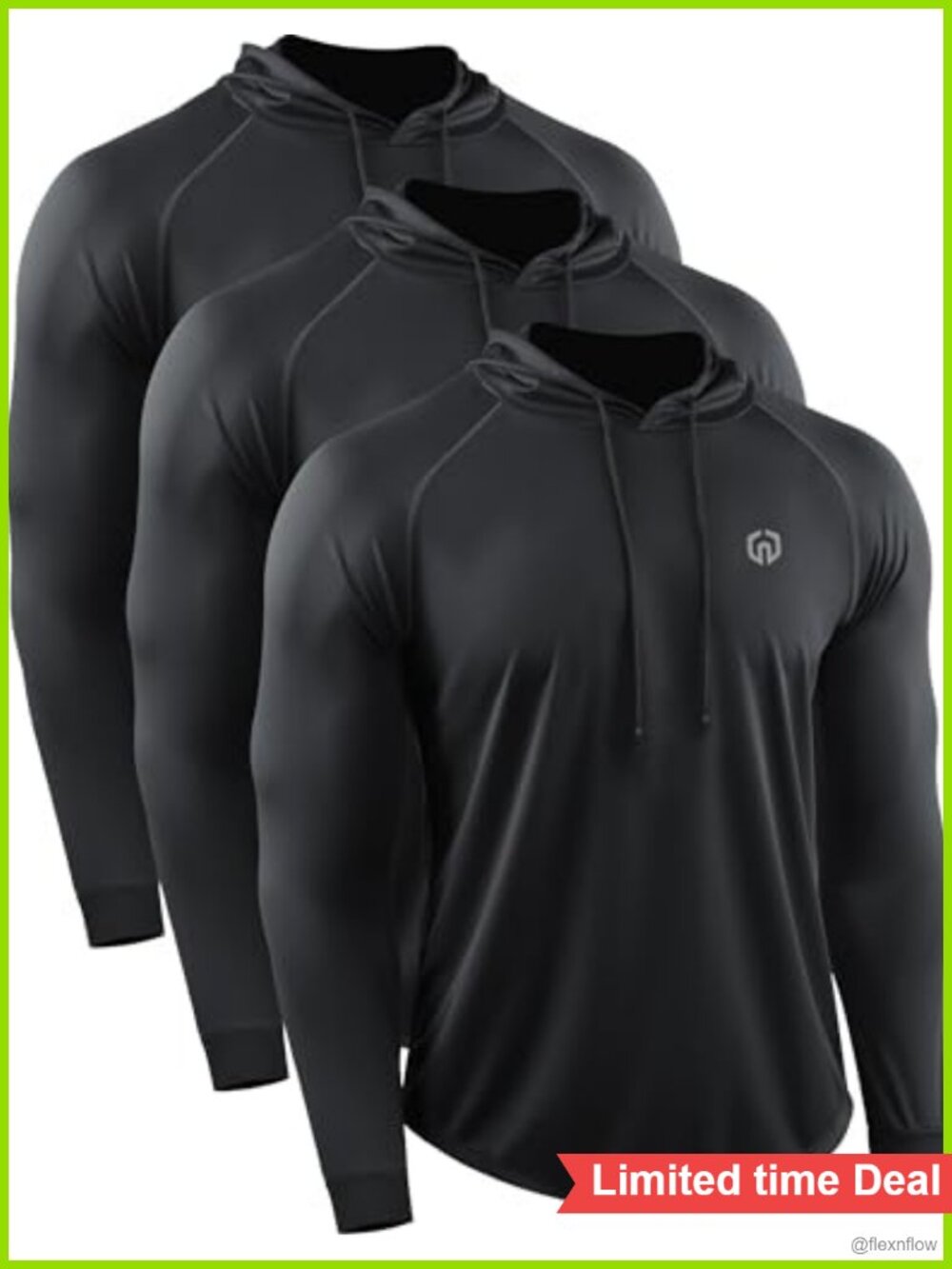 Moisture Wicking Long Sleeve Athletic T-Shirt 3 Pack